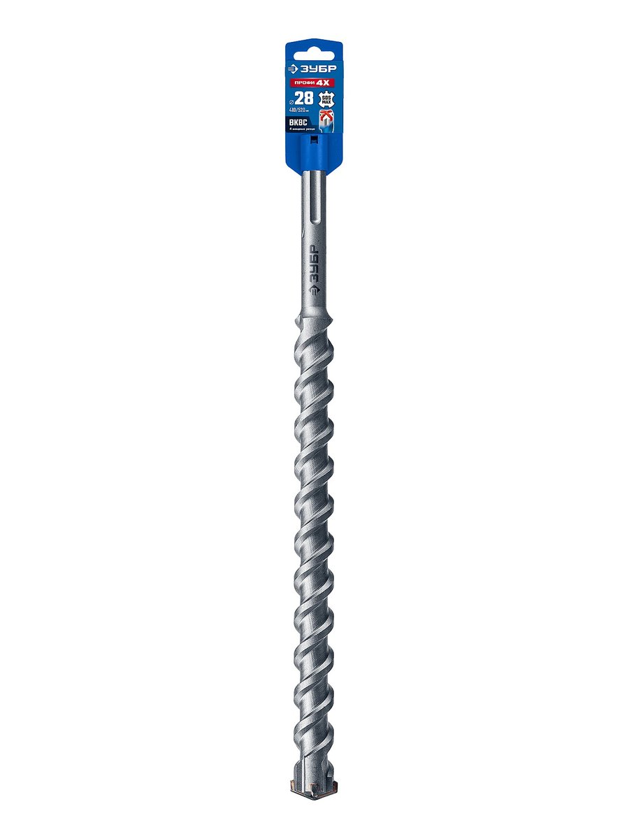 ЗУБР ПРОФИ-4Х 28x410/520 мм, SDS-max бур, ПРОФЕССИОНАЛ (29350-410-28)
