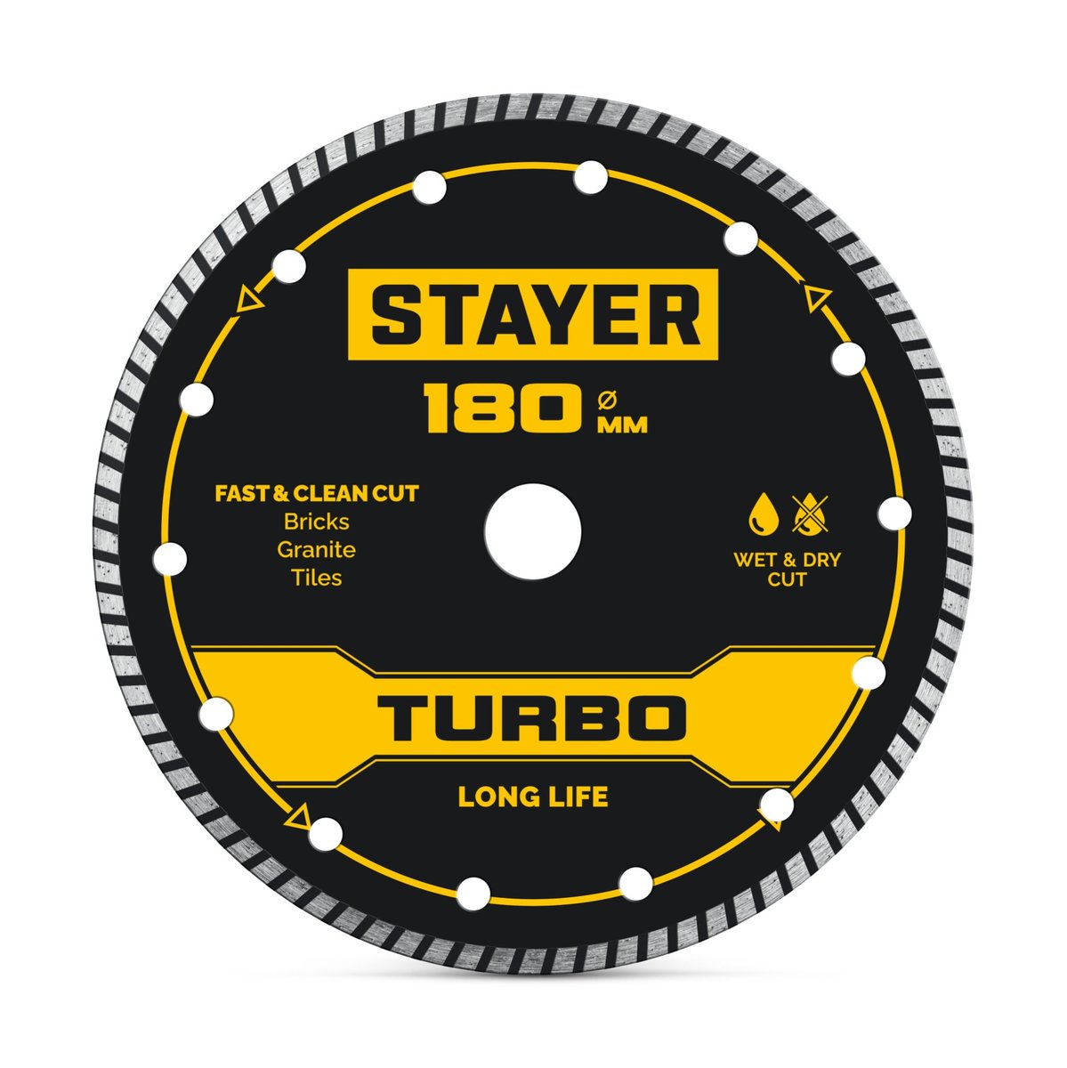 STAYER TURBO 180 мм (22.2 х 7 х 2.6 мм), сегментированный алмазный диск (3662-180)