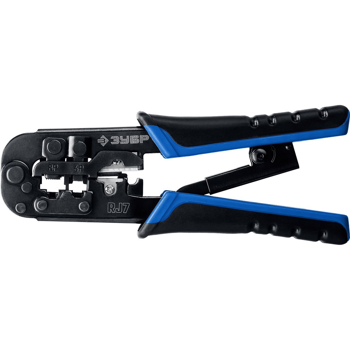 ЗУБР RJ7, (RJ45, RJ11, RJ12), 203 мм, храповый механизм, универсальный кримпер, Профессионал(22650)