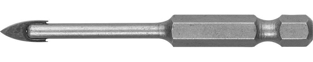 ЗУБР 4 мм, 2х кромка, HEX 1/4, Сверло по стеклу и кафелю (29840-04)
