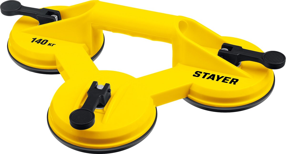 STAYER MAXLift, 140 кг, пластмассовый, тройной, стеклодомкрат на присоске (33718-3)