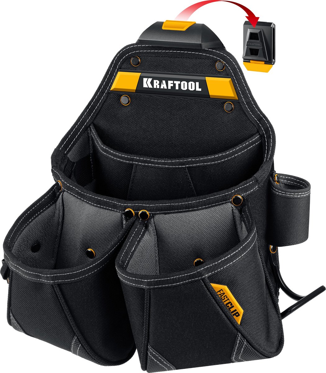 KRAFTOOL KP-15 поясная сумка с быстросъёмным креплением FastClip, 350 х 320 мм (38771)